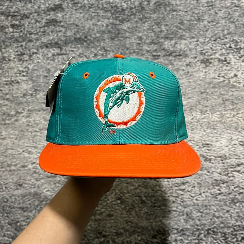 Vintage 90s Miami Dolphins The Game Fitted Hat NFL Embroidered Size 6 7/8 - NEW‎